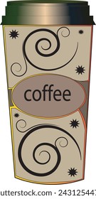 Plastic coffee cup templates with white background
