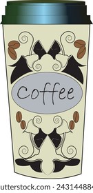 Plastic coffee cup templates with white background