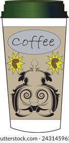 Plastic coffee cup templates with white background