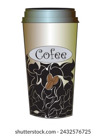 Plastic coffee cup templates with white background