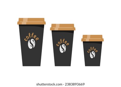 Plastic coffee cups with lids. isolated on white background