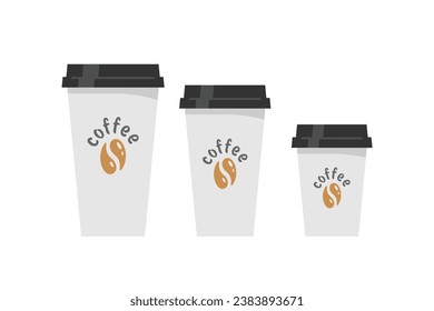 Plastic coffee cups with lids. isolated on white background