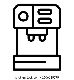 Plastic coffee machine icon. Outline plastic coffee machine vector icon for web design isolated on white background