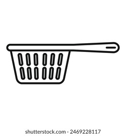 Plastic colander icon outline vector. Cook element. Drain object for dish