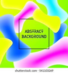 Plastic colorful abstract geometric shapes background. With a square black frame