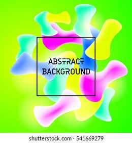 Plastic colorful abstract geometric shapes background. With a square black frame.page of the web site