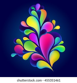 Plastic colorful drops. Abstract background.