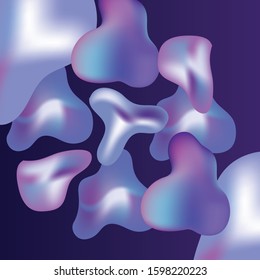 Plastic colorful shapes. Abstract background