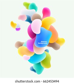 Plastic colorful shapes. Abstract background