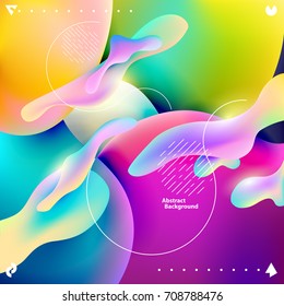 Plastic colorful shapes. Abstract background