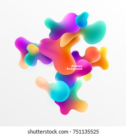 Plastic colorful shapes. Abstract background