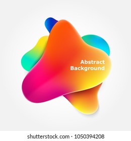 Plastic colorful shapes. Fluid multicolor banner. Abstract gradient shapes on white background