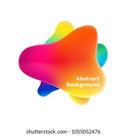 Plastic colorful shapes. Fluid multicolor banner. Abstract gradient shapes on white background
