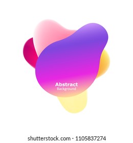 Plastic colorful shapes. Fluid multicolor banner. Abstract gradient shapes on white background