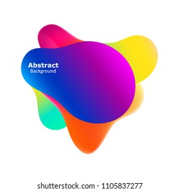 Plastic colorful shapes. Fluid multicolor banner. Abstract gradient shapes on white background