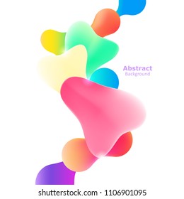 Plastic colorful shapes. Fluid multicolor banner. Abstract gradient shapes on white background