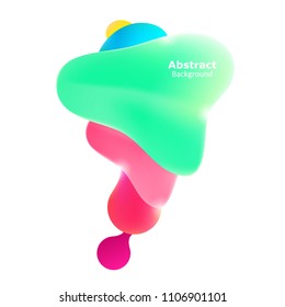Plastic colorful shapes. Fluid multicolor banner. Abstract gradient shapes on white background