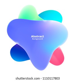 Plastic colorful shapes. Fluid multicolor banner. Abstract gradient shapes on white background