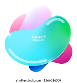 Plastic colorful shapes. Fluid multicolor banner. Abstract gradient shapes on white background