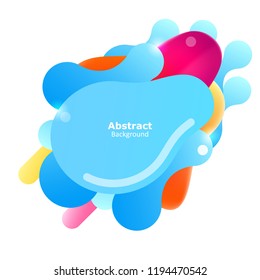 Plastic colorful shapes. Fluid multicolor banner. Abstract gradient shapes on white background