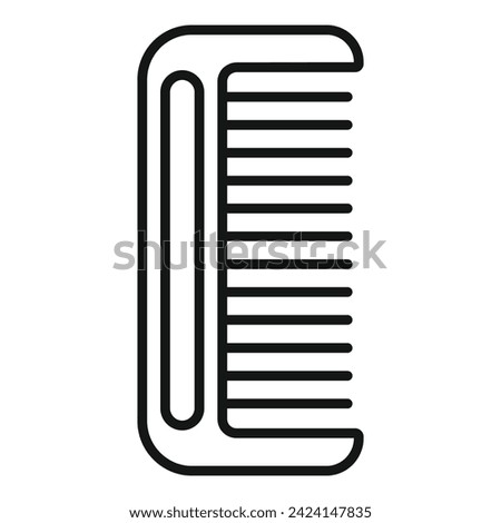 Plastic comb icon outline vector. Scissors haircut man. Beauty salon seat