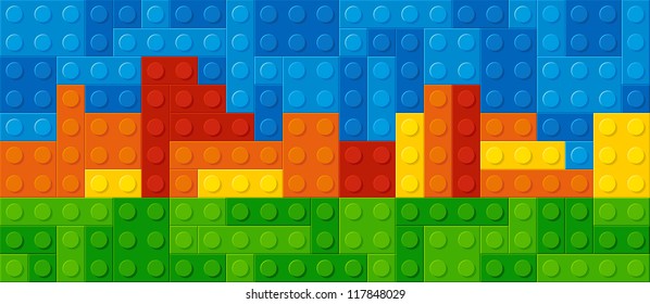 Plastic construction blocks