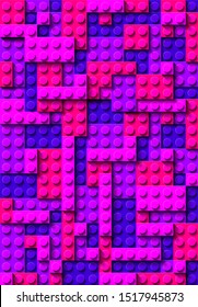 Plastic construction blocks background illustration. Plastic bricks wall design banner pattern. colorful cover template pattern banner block building constructor realistic different parts