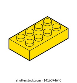 Plastic construction kit isolated. Children toy vector