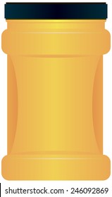 Plastic container for bulk food starch and flour. Vector illustration.