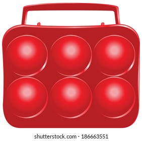 Plastic container for carrying and storing eggs. Vector illustration.