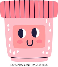 Ilustración vectorial de caracteres de contenedor de plástico
