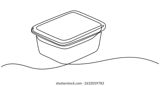 plastic container continuous one line drawing