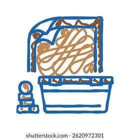 plástico recipiente ícone doodle esboço vetor. plástico recipiente sinal. símbolo isolado ilustração
