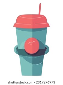 Plastic container drink over white