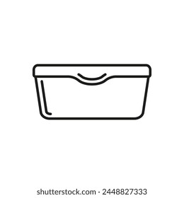 Plastic container for food icon. Vector. Line style.