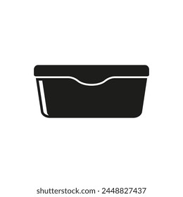 Plastic container for food icon. Vector. Flat design.