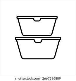 Plastic Container Icon, Food Container, Packaging Icon Vector Art Illustration