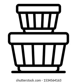 Plastic container icon. Outline plastic container vector icon for web design isolated on white background