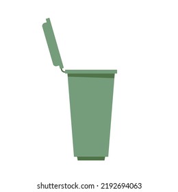 Plastic container for litter and garbage, bin for discharge and rubbish. Isolated bucket with lid, cleaning and tidying up, keep place spotless. Vector in flat style