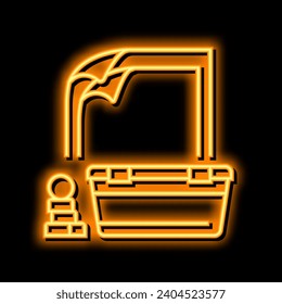 plastic container neon light sign vector. plastic container illustration