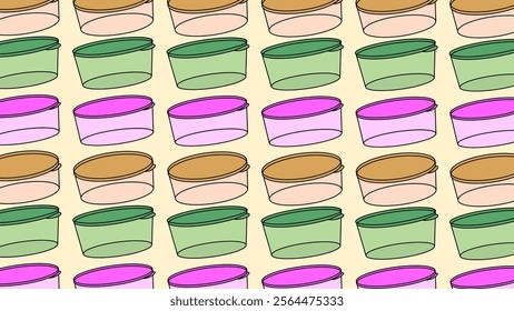 Plastic container pattern background. Plastic container illustration pattern. Plastic container background. Perfect for fabrics, print, textile, wallpaper, and decor. SSTKbackgrounds