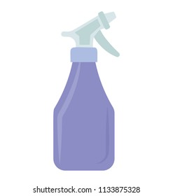 A plastic container with the spraying nozzle on top having water on it depicting spray bottle 