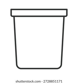 Icono de basura de contenedor de plástico en diseño de línea. residuos de plástico, contenedor, eliminación sobre Vector de fondo blanco. Icono de trazo editable de residuos