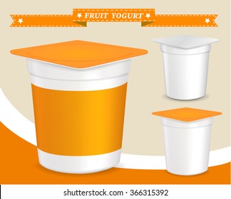 plastic container for yogurt (yogurt dessert, yogurt container, design of packing yogurt, food plastic container, design of packing yogurt)