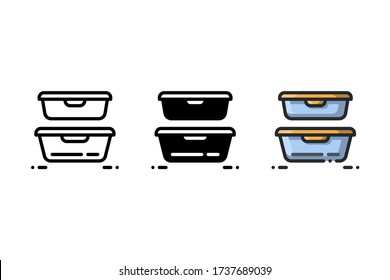 Plastic containers icon. With outline, glyph, and filled outline style