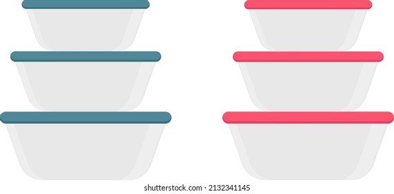 Plastic containers, illustration, vector on a white background.