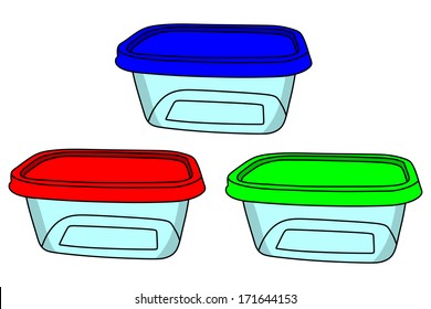 plastic containers isolated on a white background, vector, illustration 