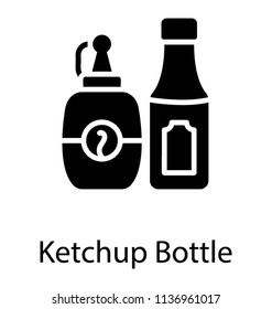 Plastic containers with lid representing ketchup bottle 
