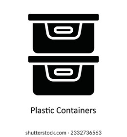 Plastic Containers Vector   solid Icon Design illustration. Kitchen and home  Symbol on White background EPS 10 File