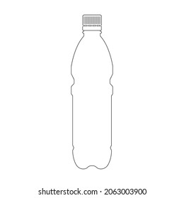 Icono de contorno de vector de corcho plástico. Frasco de plástico de la ilustración del vector sobre fondo blanco. Icono de ilustración de contorno aislado del corcho de botella.